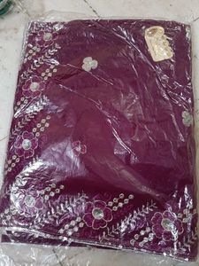 Exquisite Embroidered Silk Saree