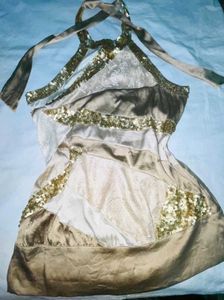 ✨Shimmering Halter Neck Patchwork Top