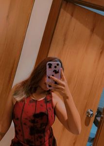 Maroon Black Tank Top with Jogger Set
