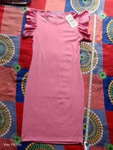 Chic Pink Mini Dress with Ruffle Sleeves || celebr