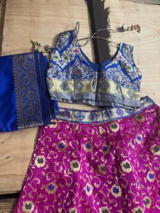 Blue &amp; Pink Lehenga Choli