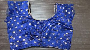 Elegant Navy-Mint Silk Saree with  blouse