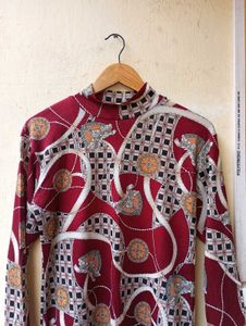 Patterned Mock Neck Top (Women)