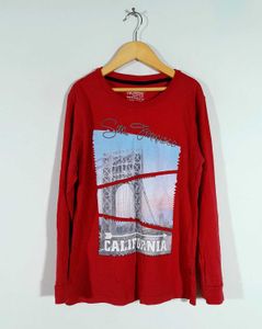 Red Printed T-Shirt For Boy's