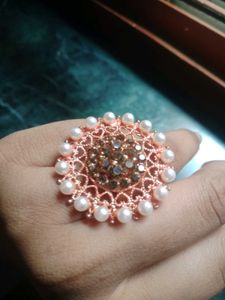 Elegant Pearl and Crystal Ring