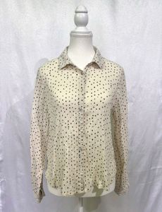 Chic Polka Dot Button-Up Blouse