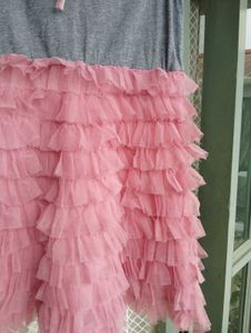 Girl Pink Tulle Ruffle Dress