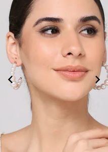 Elegant Pearl Hoop Earrings