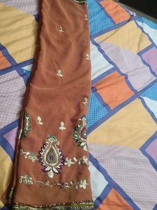 Elegant Embroidered Saree 🥻 ✨️ 😍