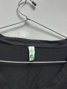 Black Graphic Print Long Sleeve Top