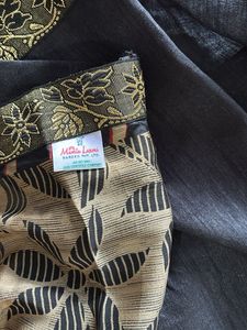 Floral Design Saree with attached Black blouse pie