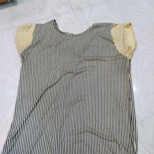 Comfortable Striped &amp; Polka Dot Nightgown