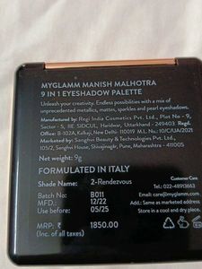 Manish Malhotra 9 in 1 Eyeshadow Palette - Rendezv