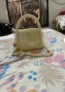 handmade Pearl Beaded Handbag
