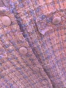 Chanel inspired Pastel Tweed Cropped Jacket