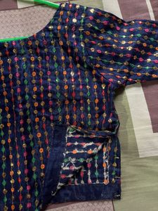 Embroidered Blue Blouse