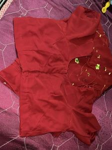 Maroon Embroidered Saree