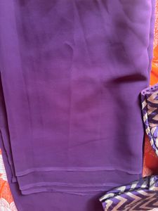 Elegant Purple Saree with Brocade Blouse