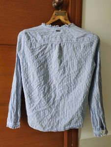 Blue Striped Ruffle Blouse💙