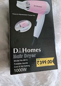Compact Pink Hair Dryer