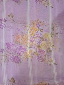 Beautiful Lavender Floral Print Saree