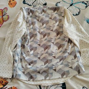 Geometric Print Button-Up Shirt