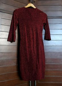 KASSUALLY Red Front Knot Bodycon Dress