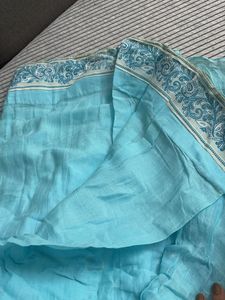 Beautiful Blue Embroidered Saree