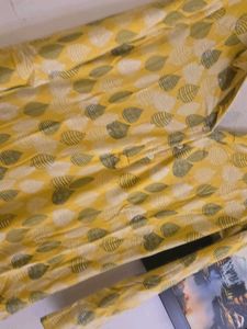Yellow Leaf Print Kurta