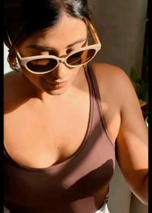 Brown High-Cut One-Piece bodysuit