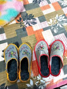 Embroidered House Slippers 2 sets