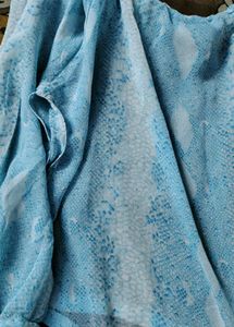 Blue Sheer Snake Print Top