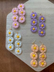 Triple Daisy Chain Earrings