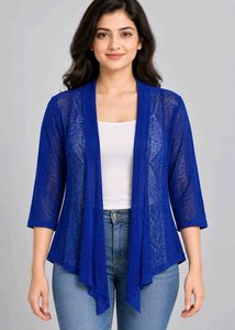 Royal Blue Open Front Cardigan