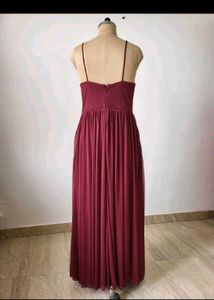 Elegant Burgundy Evening Gown