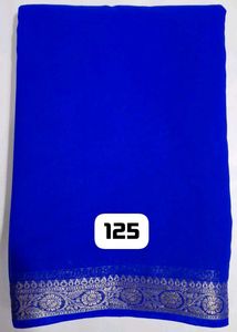 Blue georgette saree