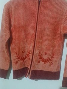 Vintage Floral Zip-Up Cardigan