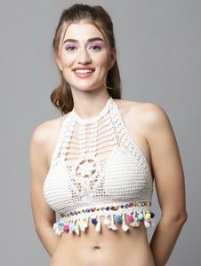 Boho Crochet Halter Neck Crop Top