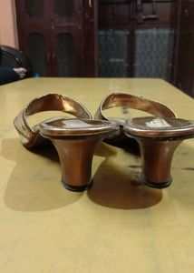 Golden Embellished Heels - Size 6