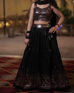 Stunning Black Sequin Lehenga Choli Set