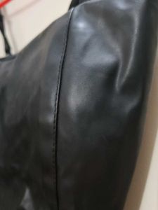 Chic Black Faux Leather Corset Top