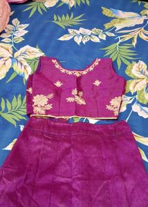 Elegant Purple Embroidered Lehenga Choli Set for k
