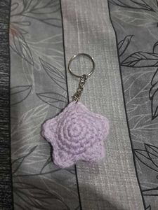 Crocheted Star Keychain