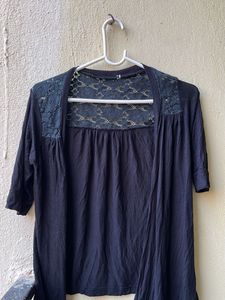Lace Detail Black Shrug