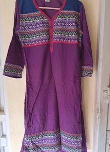S Size Super Comfy Purple Cotton Kurti.No Flaws