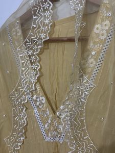 elegant suit set with organza dupatta