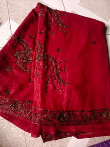 MAROON Designer SILK BLEND SAREE