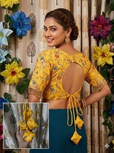 Embroidered Yellow Ethnic Blouse