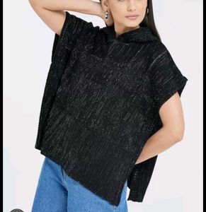 Black Poncho Pullover