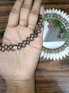 Black Choker with Metal earring